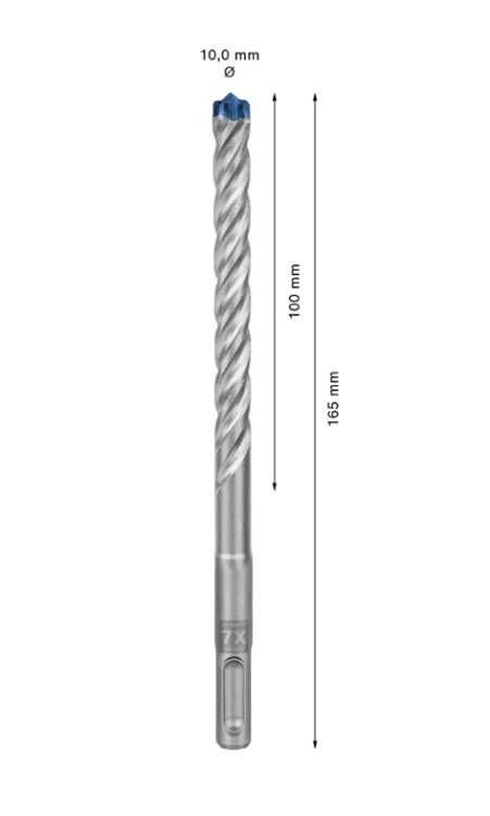 4-ostrzowa głowica z węglika wiertła Bosch EXPERT SDS Plus-7X 10 mm do żelbetu