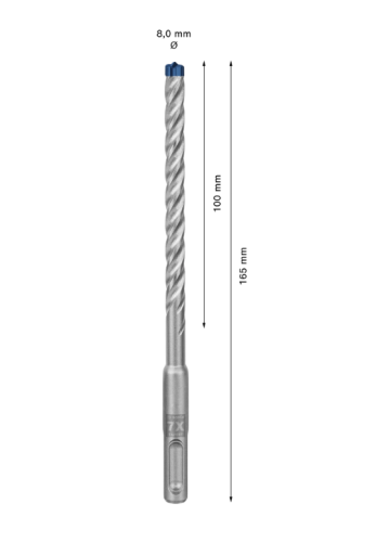 Głowica z pełnego węglika wiertła Bosch EXPERT SDS Plus-7X 8 mm do żelbetu