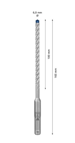 Zestaw wierteł do betonu zbrojonego Bosch EXPERT SDS Plus-7X 6 x 100 / 165 mm 50 szt. 2608900191