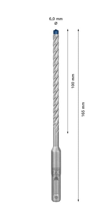 Zestaw wierteł do betonu zbrojonego Bosch EXPERT SDS Plus-7X 6 x 100 / 165 mm 50 szt. 2608900191