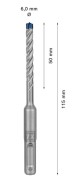 Pełnowęglikowa głowica 4-ostrzowa Bosch Carbide Technology w wiertle SDS Plus-7X 6 mm