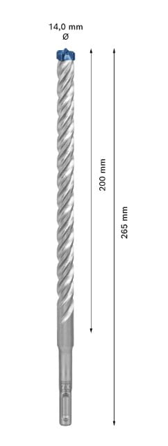 Pełnowęglikowa głowica 4-ostrzowa Bosch Carbide Technology w wiertle SDS Plus-7X 14 mm