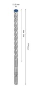 Pełnowęglikowa głowica 4-ostrzowa Bosch Carbide Technology w wiertle SDS Plus-7X 12 mm