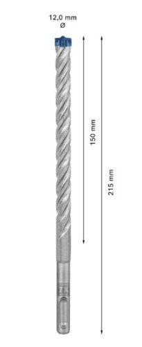 Pełnowęglikowa głowica 4-ostrzowa Bosch Carbide Technology w wiertle SDS Plus-7X 12 mm