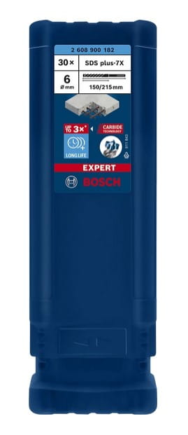 Opakowanie zbiorcze 30 sztuk wierteł Bosch EXPERT SDS Plus-7X 6 x 150 x 215 mm 2608900182