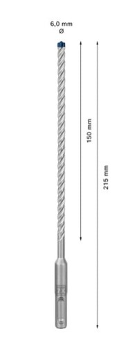 Pełnowęglikowa głowica 4-ostrzowa Bosch Carbide Technology w wiertle SDS Plus-7X 6 mm