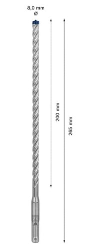 Pełnowęglikowa głowica 4-ostrzowa Bosch Carbide Technology w wiertle SDS Plus-7X 8 mm