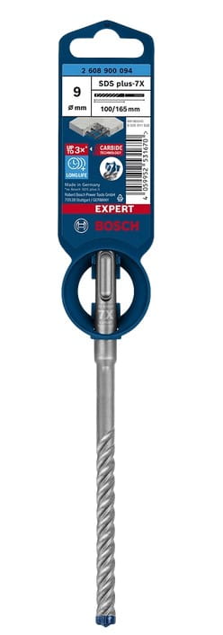 Oryginalne opakowanie wiertła do żelbetu Bosch EXPERT SDS Plus-7X 9 x 100/165 mm 2608900094