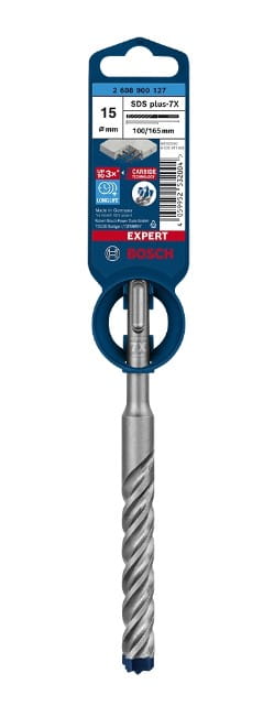 Oryginalne opakowanie wiertła do żelbetu Bosch EXPERT SDS Plus-7X 15 x 100/165 mm 2608900127