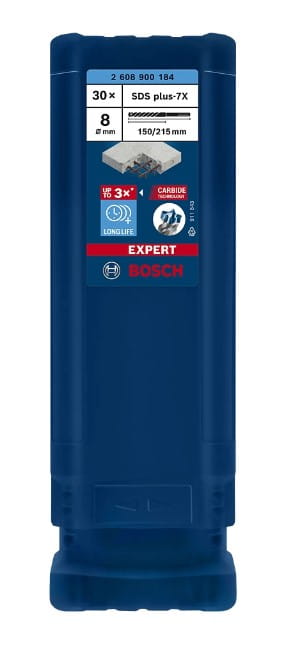 Opakowanie zbiorcze 30 sztuk wierteł Bosch EXPERT SDS Plus-7X 8 x 150 x 215 mm 2608900184