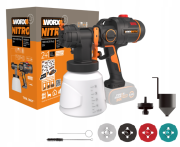 Głowica natryskowa HVLP z pokrętłem regulacji przepływu w pistoletach WORX WX020.9