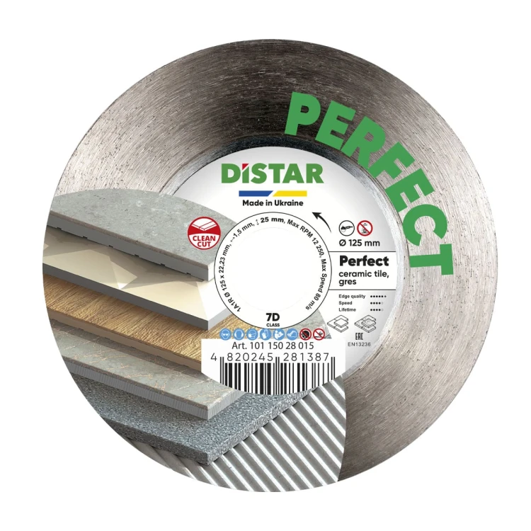 Tarcza diamentowa do cięcia czystego Distar 1A1R 125 Perfect 10115028015