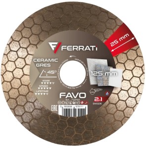 FERRATi TARCZA DIAMENTOWA TNĄCA I SZLIFUJĄCA 2IN1 125 MM FAVO CERAMICA GRES F20105
