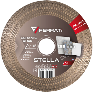 FERRATi TARCZA DIAMENTOWA TNĄCA I SZLIFUJĄCA 125 MM STELLA 22,23 CERAMICA F20106