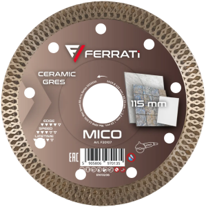 FERRATi TARCZA DIAMENTOWA TNĄCA 115 MM MICO 22,23 CERAMICA GRES F20107