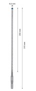 Wydajna spirala odprowadzająca pył i urobek na długości 250 mm w wiertle Bosch EXPERT 6,5x250x315 mm