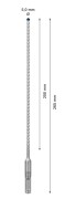 Wydajna spirala odprowadzająca pył na długości 200 mm w wiertle Bosch EXPERT 5x200x265 mm