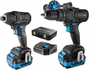 HOGERT ZESTAW WKRĘTARKA HT2E224 ZAKRĘTARKA HT2E225 UDAROWA 2 x AKUMULATOR 18V