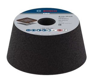 BOSCH KAMIEŃ SZLFIERSKI STOŻKOWY G16 110mm Szlifowanie Metal Odlewy Żeliwo