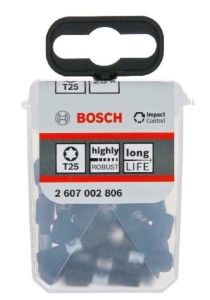 BOSCH BIT UDAROWY KOŃCÓWKA IPMACT CONTROL T25 25mm  25szt.