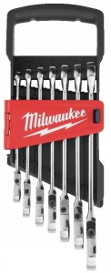 MILWAUKEE KLUCZE PŁASKO-OCZKOWE Z GRZECHOTKĄ 7 szt