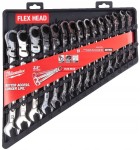 MILWAUKEE KLUCZE PŁASKO-OCZKOWE Z GRZECHOTKĄ 15 sz
