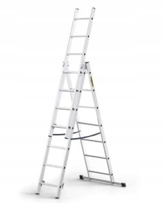 DRABEST Drabina HOME aluminiowa 3-elementowa 3x7 szczebli 150 kg