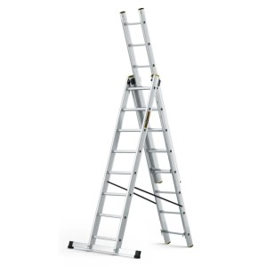 DRABEST Drabina PRO aluminiowa 3-elementowa 3x8 szczebli 150 kg