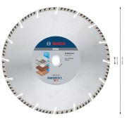 Laserowo spawane segmenty diamentowe o wysokości 10 mm w tarczy Bosch 350 mm