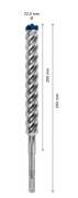 4-ostrzowa pełnowęglikowa głowica wiertła do żelbetu Bosch EXPERT SDS Plus-7X 22 mm