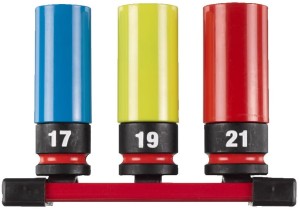 MILWAUKEE  ZESTAW NASADKI UDAROWE ½ ˝ SHOCKWAVE IMPACT DUTY DO FELG ALUMINIOWYCH 3 szt.