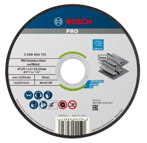  BOSCH TARCZA DO METALU INOX 125 x 1,6 mm  (1szt)