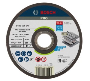 BOSCH TARCZA KORUNDOWA DO METALU INOX 115 x 1mm