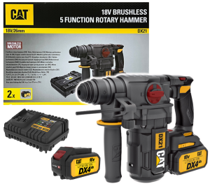 CAT MŁOT UDAROWO-OBROTOWY SDS + 18V DX21 + 2 x 4,0 Ah + ładowarka