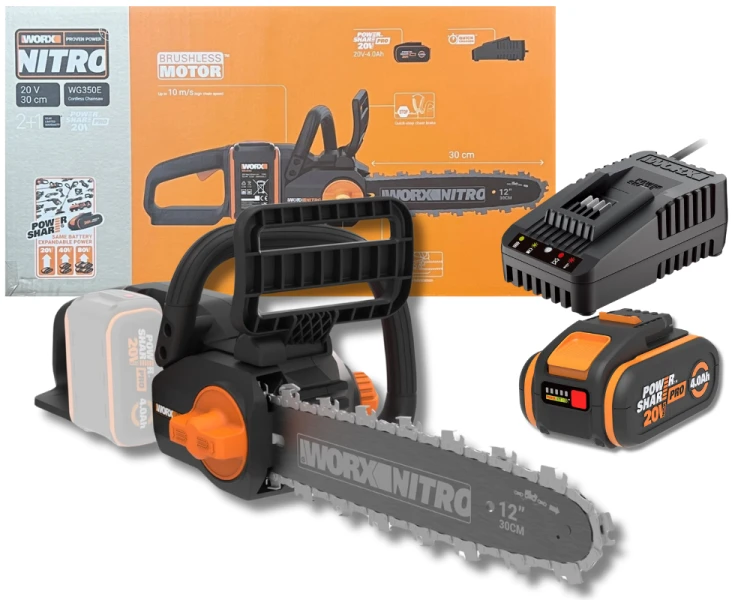 Zestaw akumulatorowa pilarka łańcuchowa WORX WG350E JawSaw 20V z baterią 2.0 Ah i ładowarką