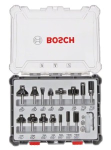 BOSCH ZESTAW FREZÓW MIESZANY 15szt uchwyt 6mm
