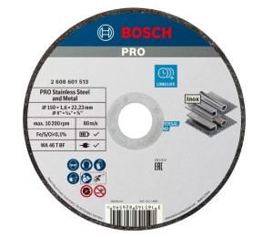 BOSCH TARCZA KORUNDOWA DO METALU INOX 150 x 1,6mm