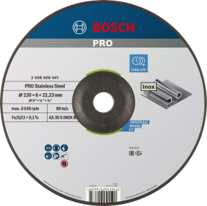 BOSCH TARCZA KORUNDOWA DO SZLIFOWANIA METALU Inox 230 x 6mm