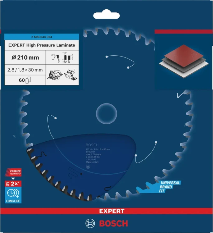Tarcza widiowa do paneli laminowanych i blatów HPL Bosch EXPERT 210x30 mm