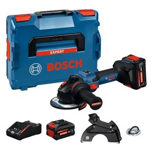 BOSCH EXPERT Zestaw szlifierka katowa 125 mm, 2x Aku. EXWS18V-15S