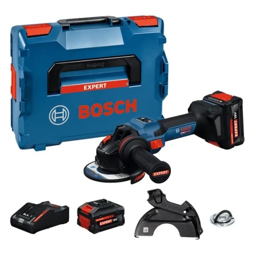 Bezszczotkowa szlifierka kątowa 18V Bosch EXPERT EXWS18V-15S z tarczą 125 mm zestawiona z walizką systemową
