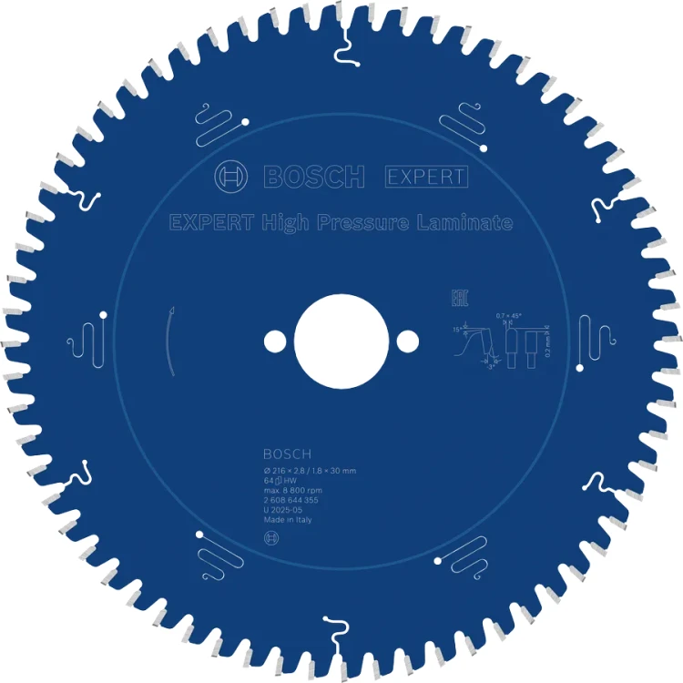 Tarcza pilarska do ukośnic Bosch EXPERT High Pressure Laminate 216x30 mm 64Z 2608644355