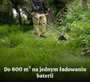 Silnik bezszczotkowy i gniazdo na dwa akumulatory 20V PowerShare w kosie akumulatorowej WORX WG084E.9