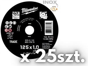 MILWAUKEE TARCZA KORUNDOWA DO METALU 125 x 1 25szt
