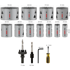 BOSCH Zestaw otwornic Bosch PRO Multi Material 15 elementów
