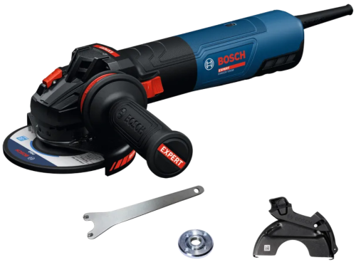 Szlifierka kątowa 125 mm Bosch EXPERT EXWS20-125SB z osłoną ochronną, kluczem do nakrętek i nasadką