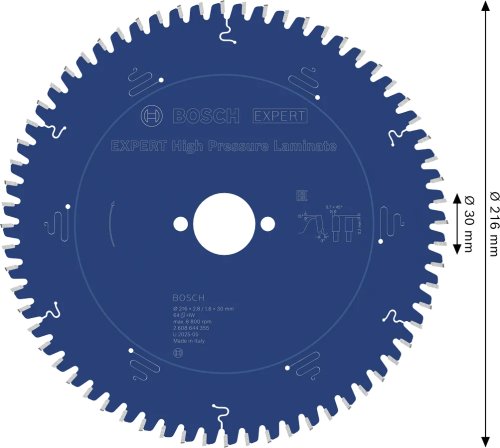 Zęby z węglika spiekanego Extra Hard Microteq HLTCG z ujemnym kątem -5° tarczy Bosch 216 mm