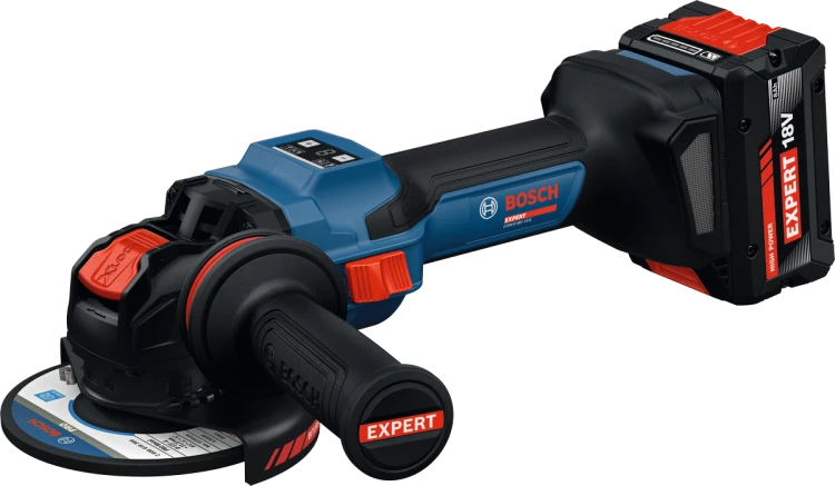 Bezszczotkowa szlifierka kątowa Bosch EXPERT EXWX18V-15S z systemem beznarzędziowej wymiany tarcz X-LOCK