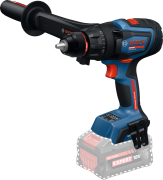 Bezszczotkowa wiertarko-wkrętarka 18V Bosch EXPERT EXSR18V-150 z zamontowaną rękojeścią boczną