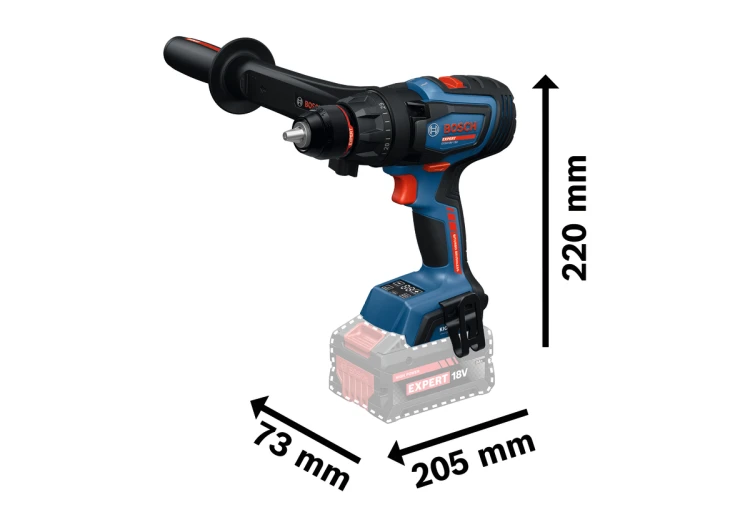 Wymiary i konstrukcja wiertarko-wkrętarki Bosch EXPERT EXSR18V-150